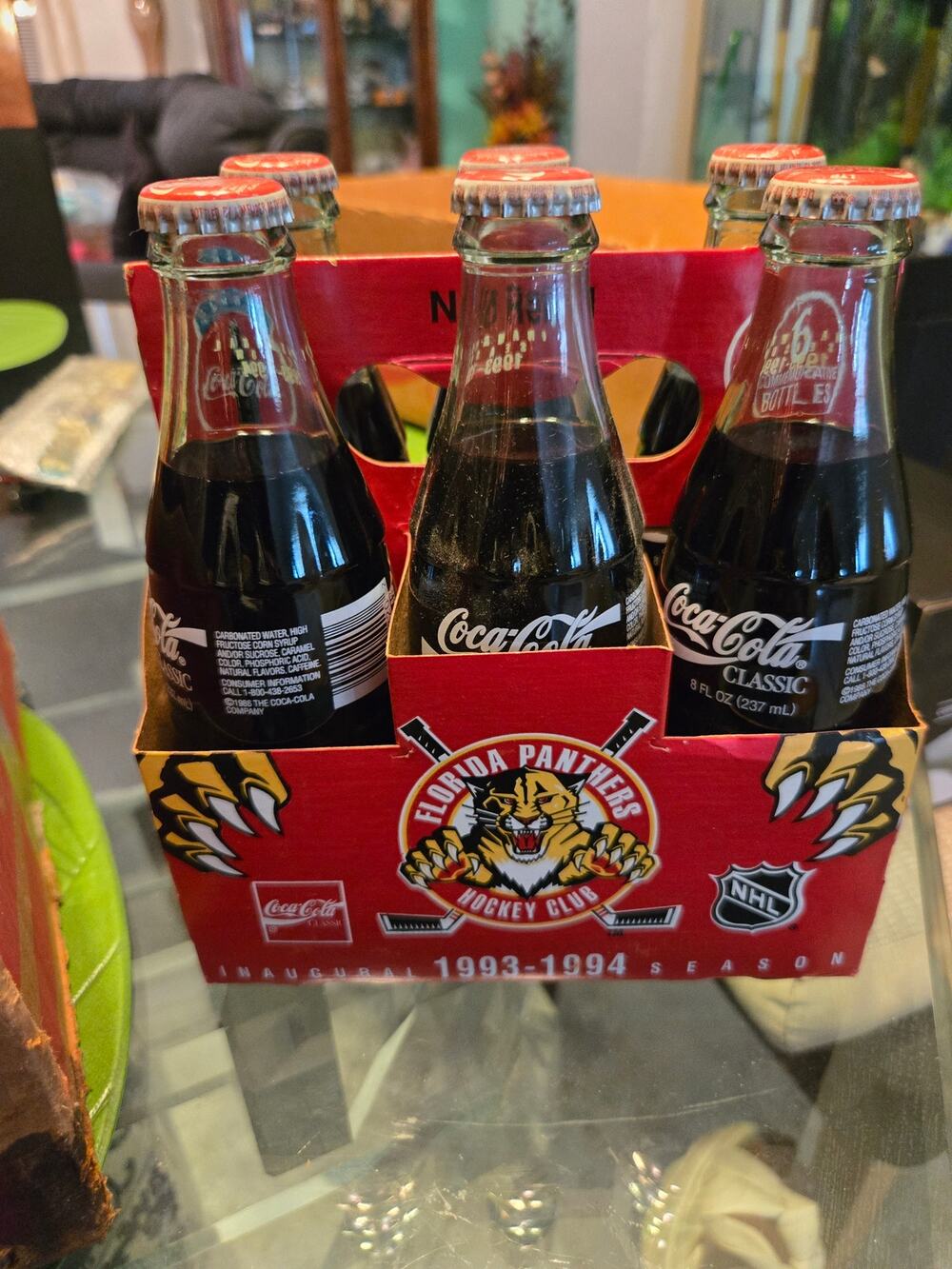 Florida Panthers Hockey Club 1993-1994 Inaugural Season Coca-Cola - 6 pack